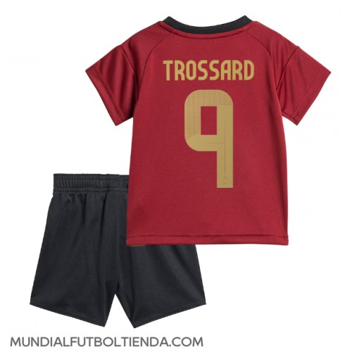 Camiseta Bélgica Leandro Trossard #9 Primera Equipación Replica Eurocopa 2024 para niños mangas cortas (+ Pantalones cortos)